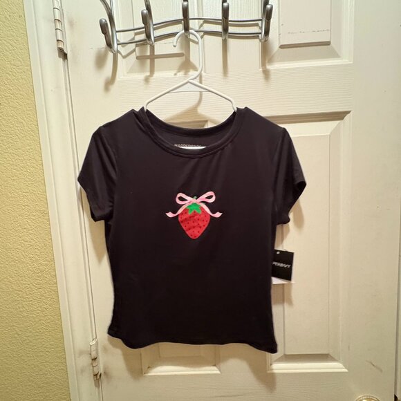 Black Strawberry Baby Tee from Harper & Ivy - Picture 1 of 2